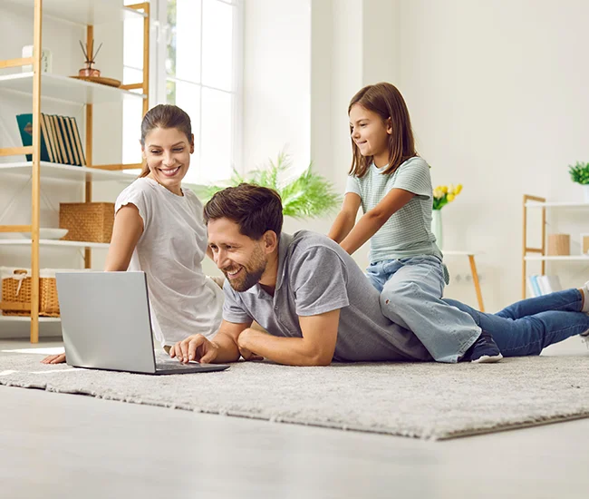 Family checking Millenium Products